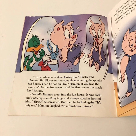 Vtg 1990 Tiny Toon Adventures Lost In The Fun House Golden Book - Picture 9 of 15